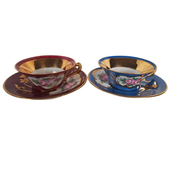 Vintage French Limoges Demitasse Cups – Hand-Decorated, Signed Nodrog (Set of 2) - Picture 3 of 10